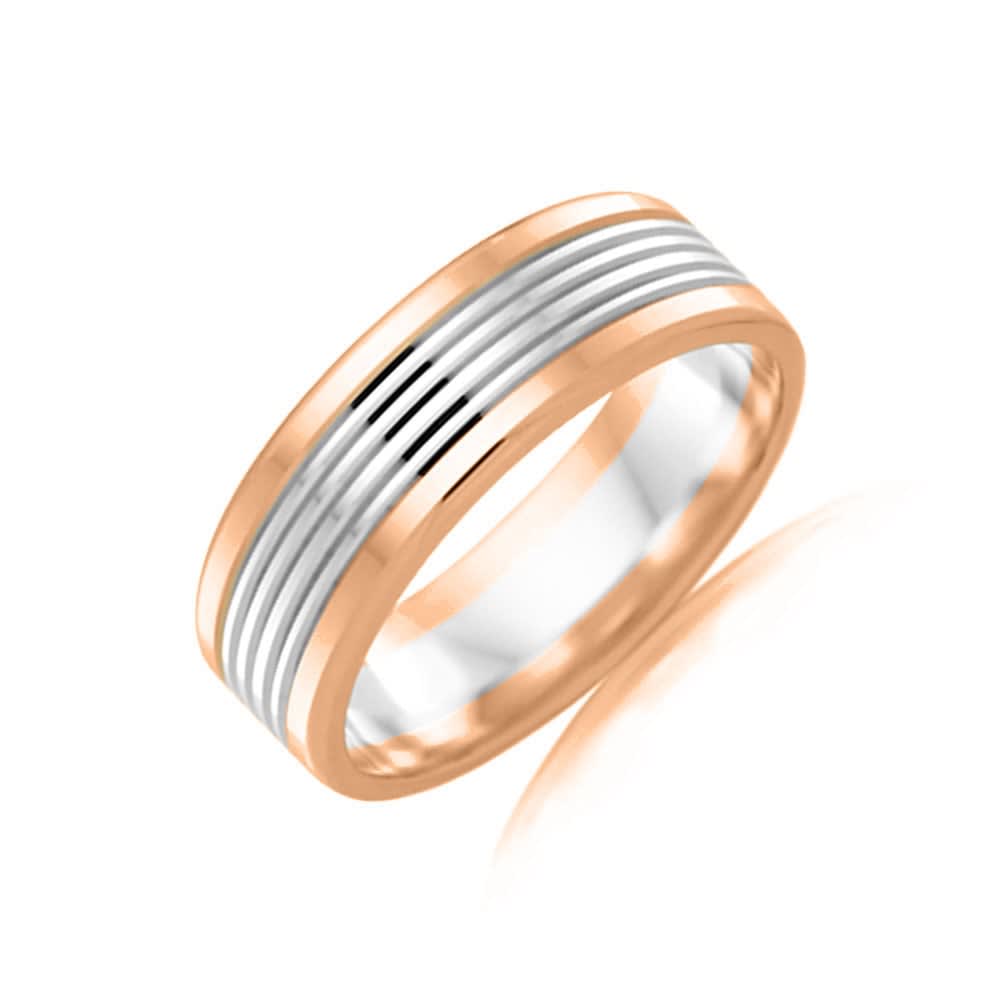 Two tone mens wedding ring 2T2703