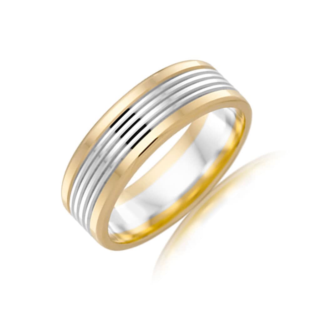Two tone mens wedding ring 2T2703