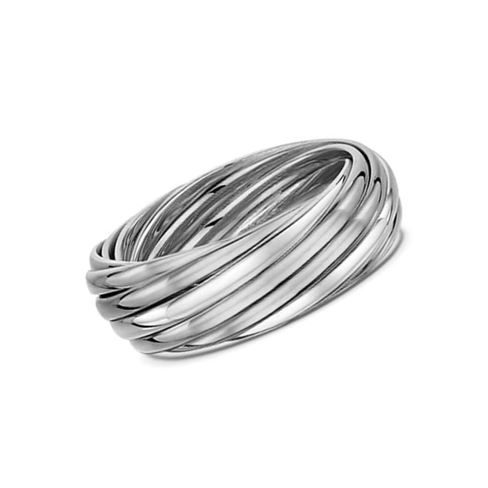 Polished Three Tone Wedding Ring