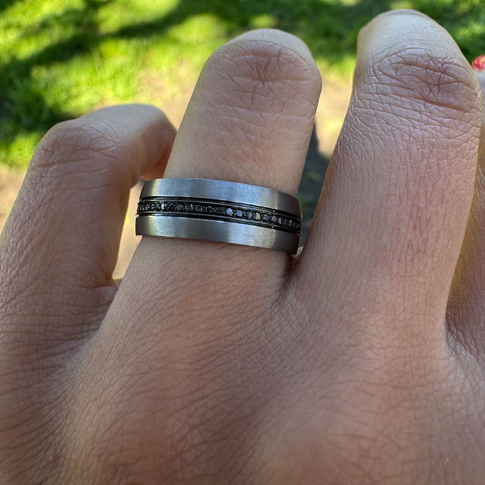 Black Diamond with Tantalum ring