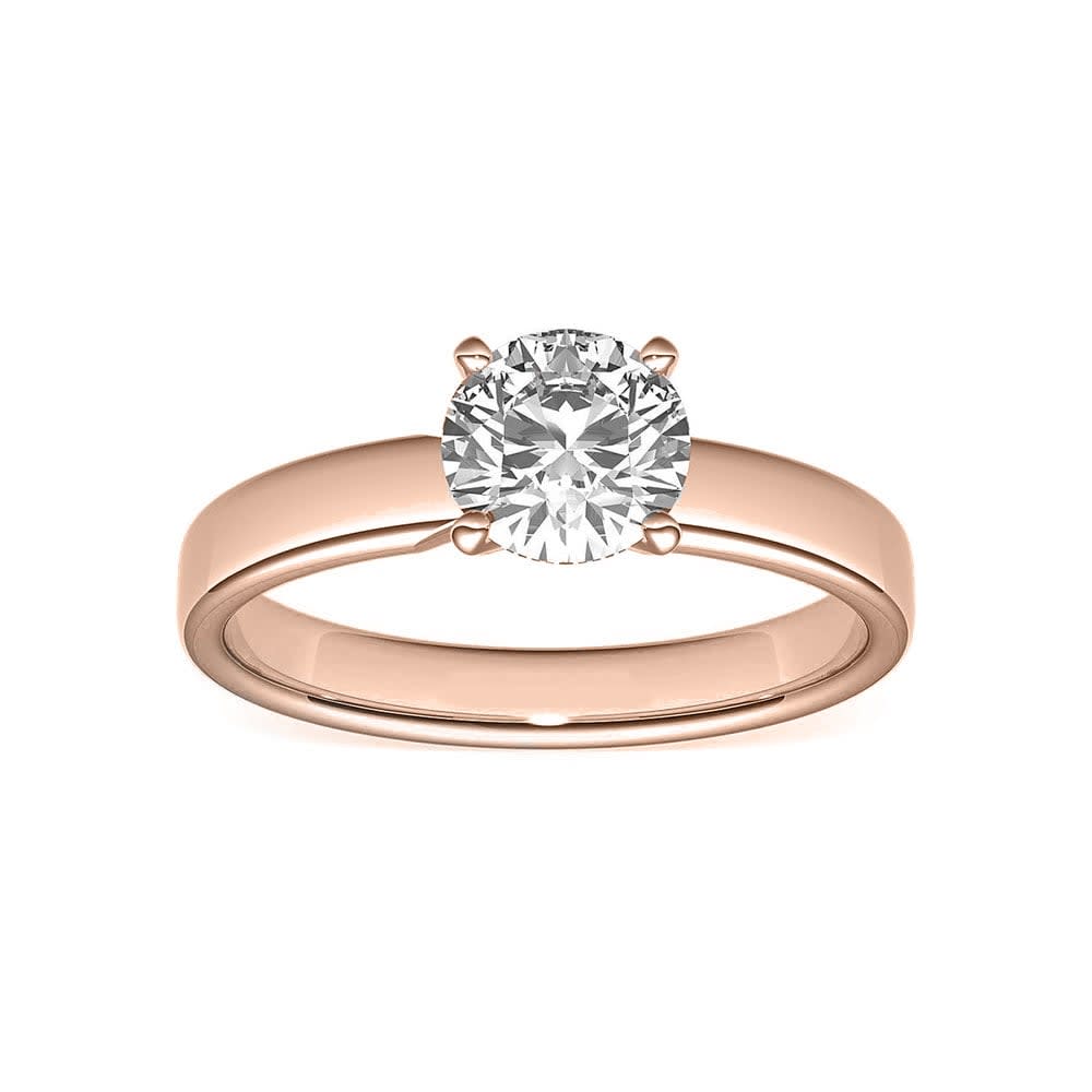 Two Tone Solitaire Diamond Engagement Ring