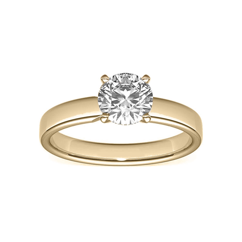 Two Tone Solitaire Diamond Engagement Ring