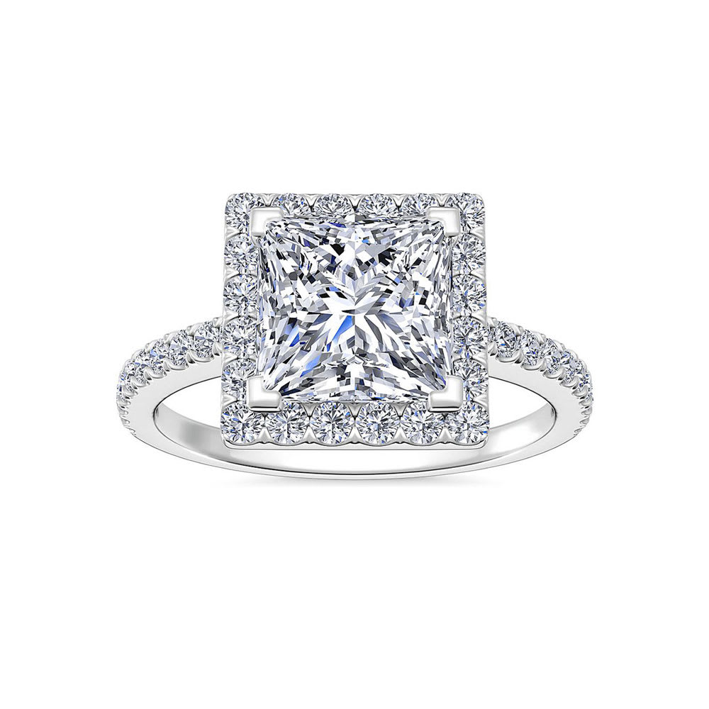 Trinity 3 Stone Princess Cut Diamond Engagement Ring