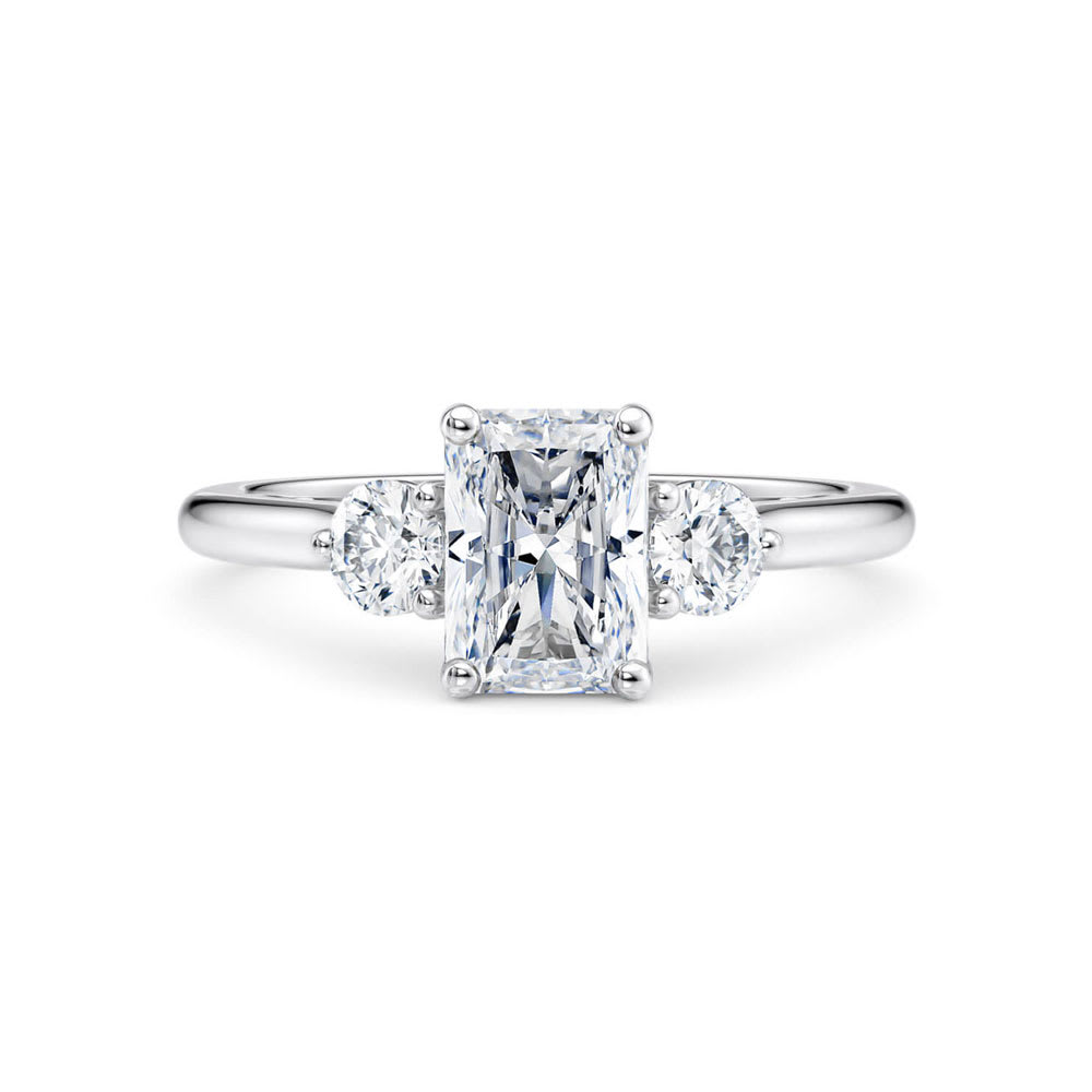 Round And Radiant Cut Diamond Engagement Ring