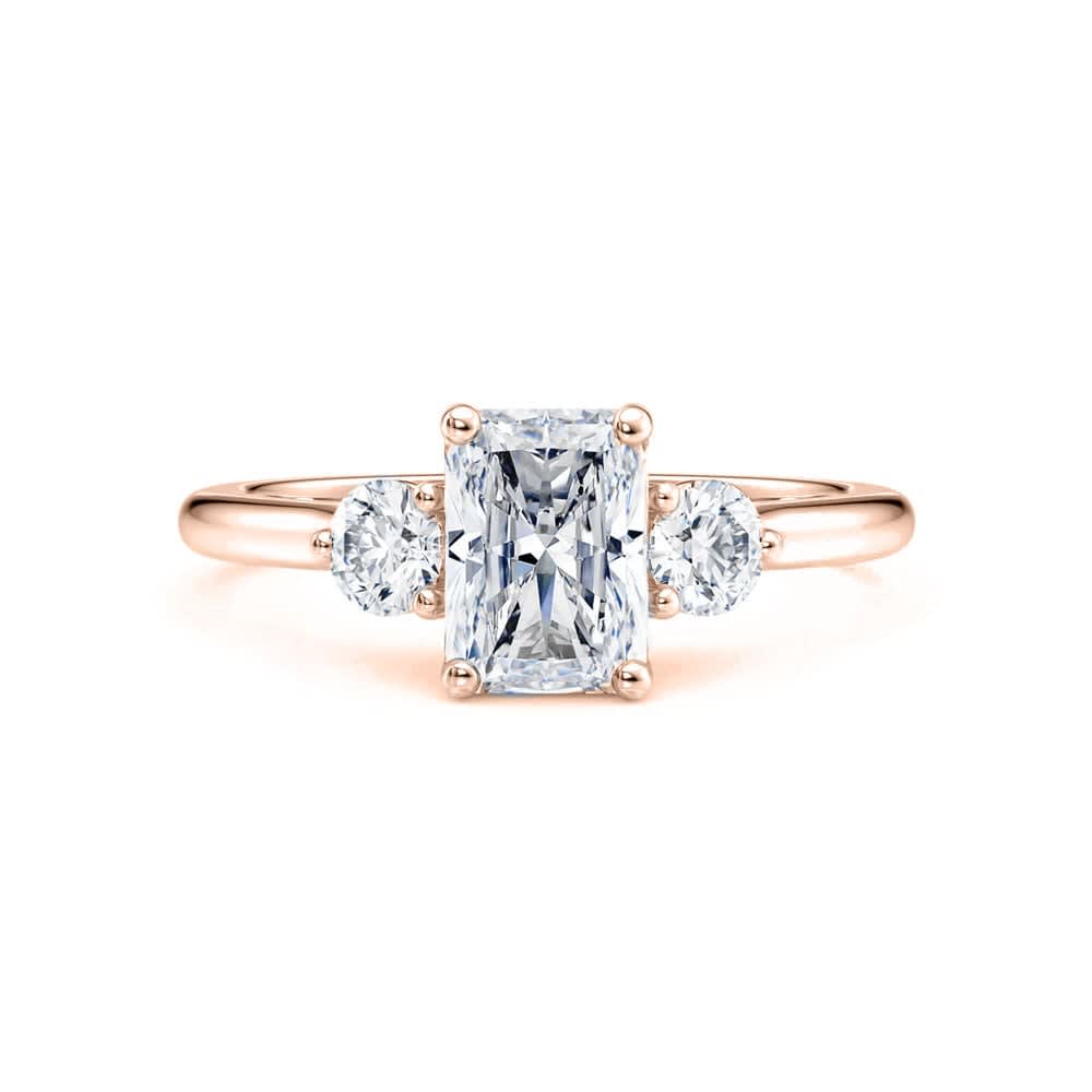 Round And Radiant Cut Diamond Engagement Ring