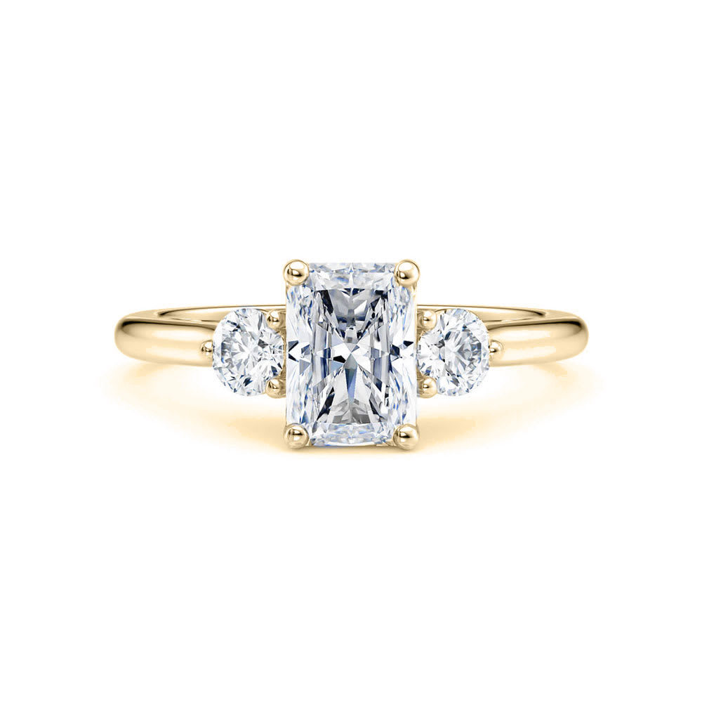 Round And Radiant Cut Diamond Engagement Ring
