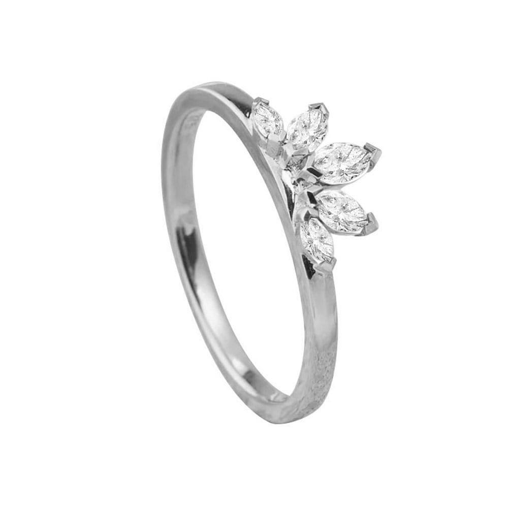 Marquise Diamond Curve Ring | Temple & Grace UK