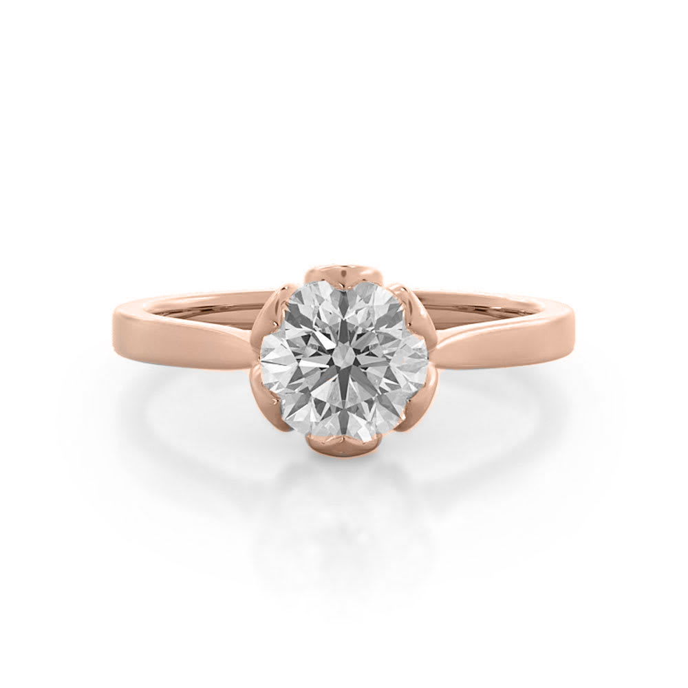 Lab Round Diamond Engagement Ring