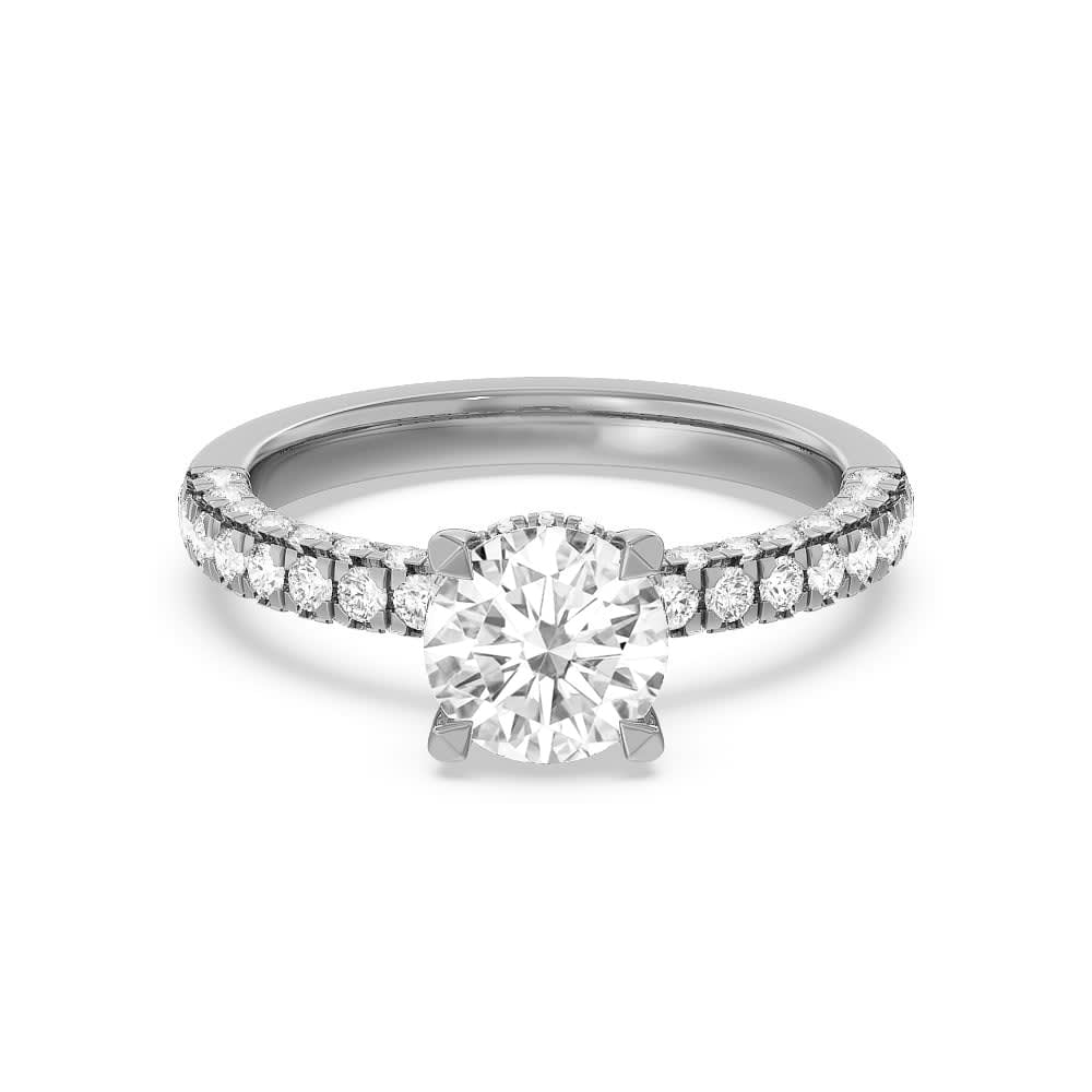 Hidden Accent Lab Diamond Engagement Ring