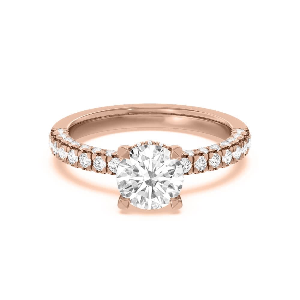 Hidden Accent Lab Diamond Engagement Ring
