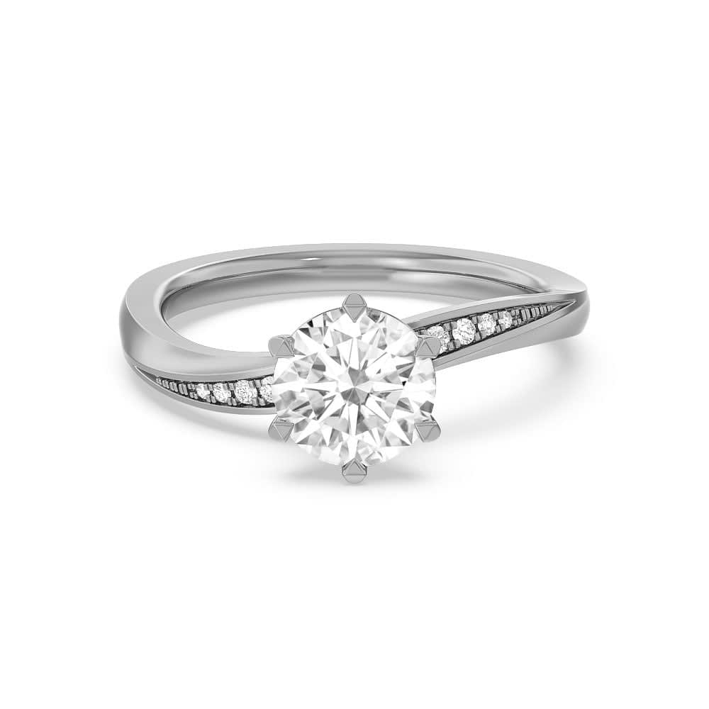Twisted Solitaire Lab Diamond Engagement Ring