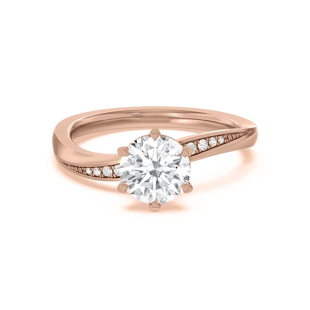 Twisted Solitaire Lab Diamond Engagement Ring