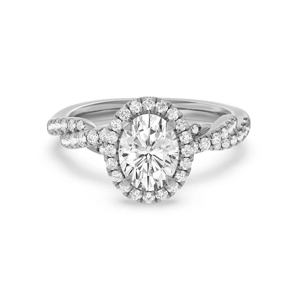 Lab Grown Cross Pattern Diamond Engagement Ring