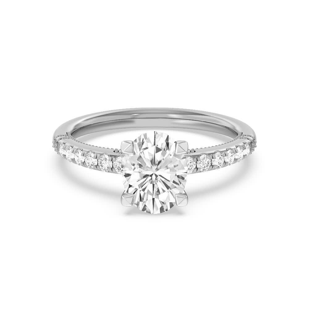 Womens Oval Lab Diamond Engagement Ring