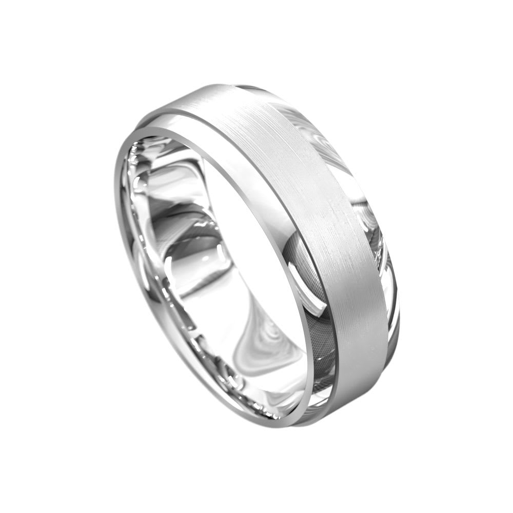 Two Tone Polished mens wedding Ring Temple & Grace UK