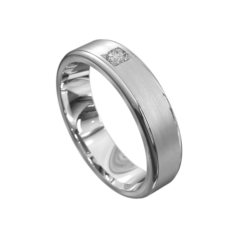 Centre Brushed Mens Wedding Ring | Temple & Grace UK