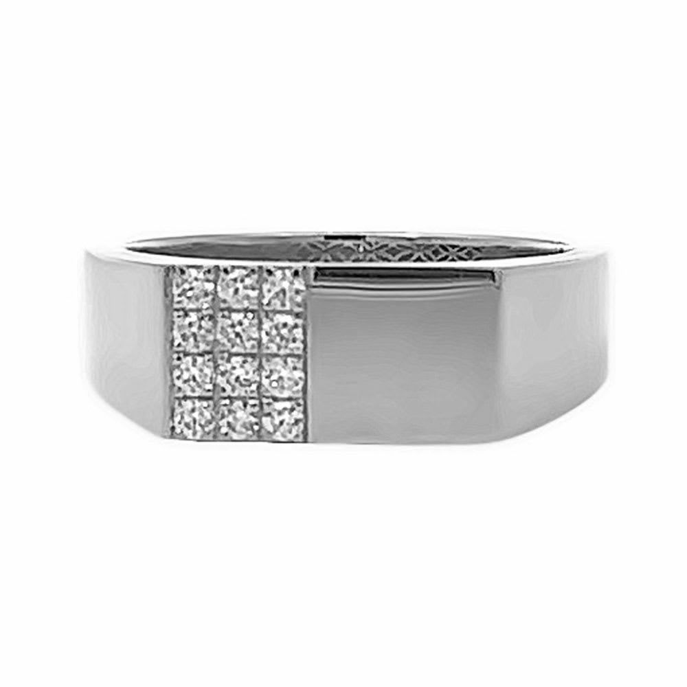 Mens diamond signet ring