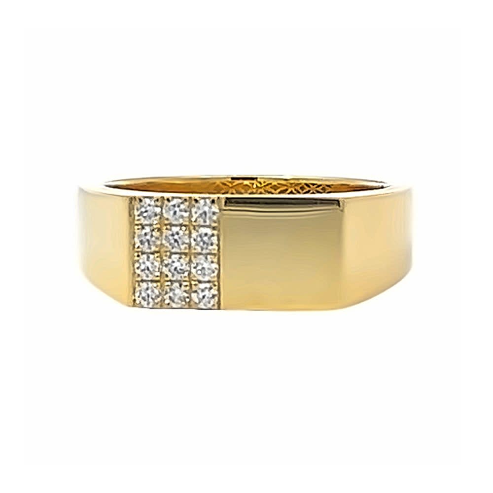 Mens diamond signet ring