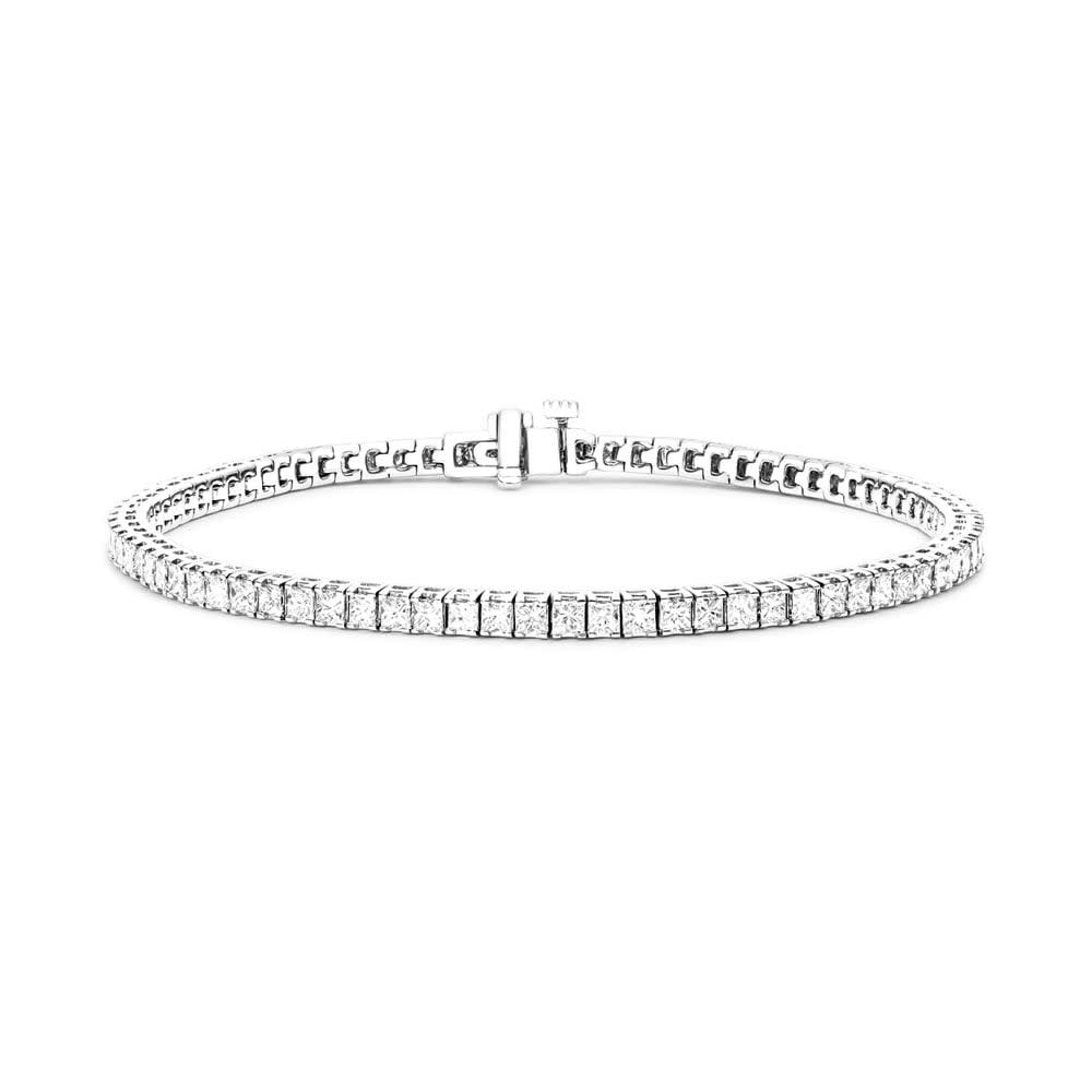 10 Carat Princess Cut Lab Diamond Tennis Bracelet