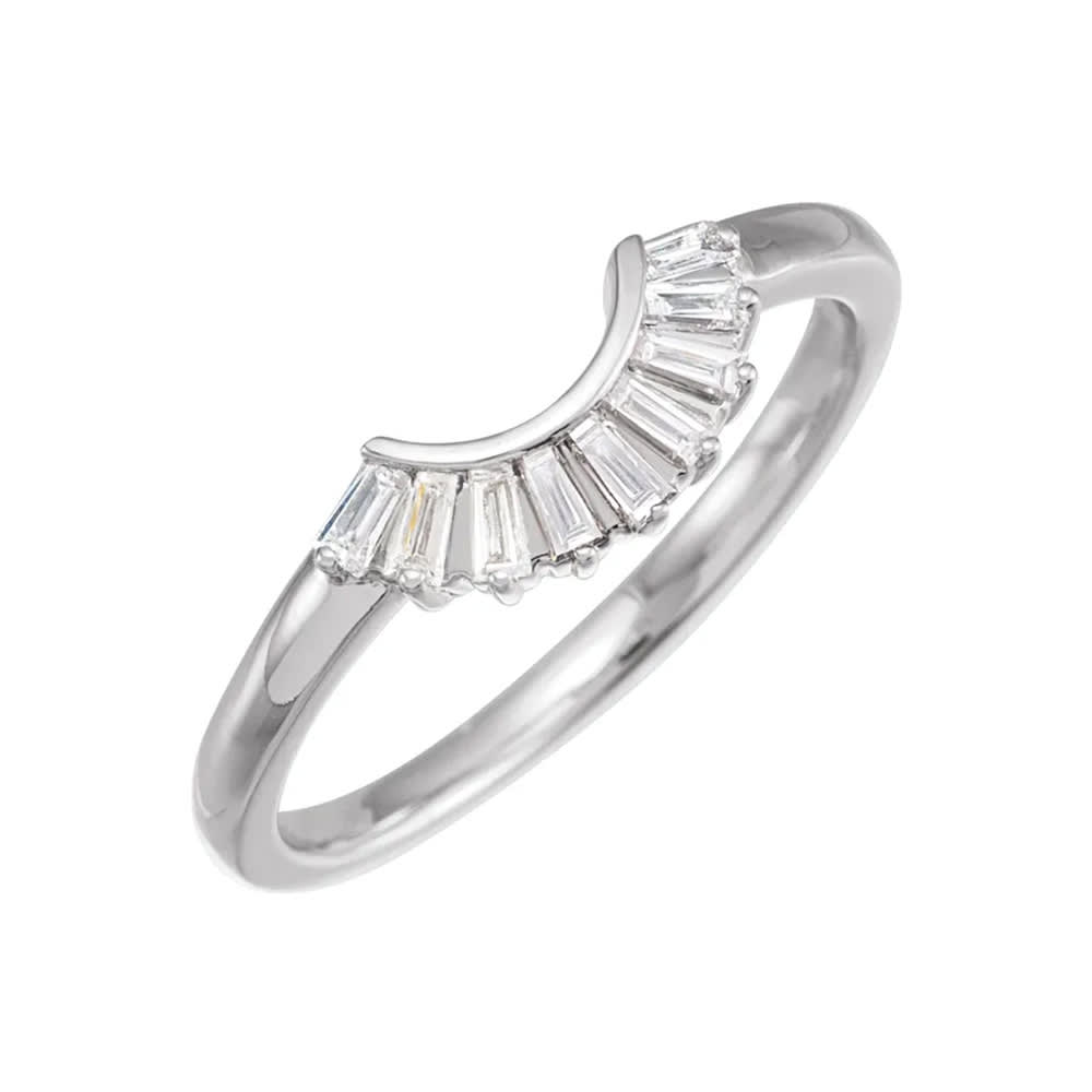 Diamond Contour Wedding Band