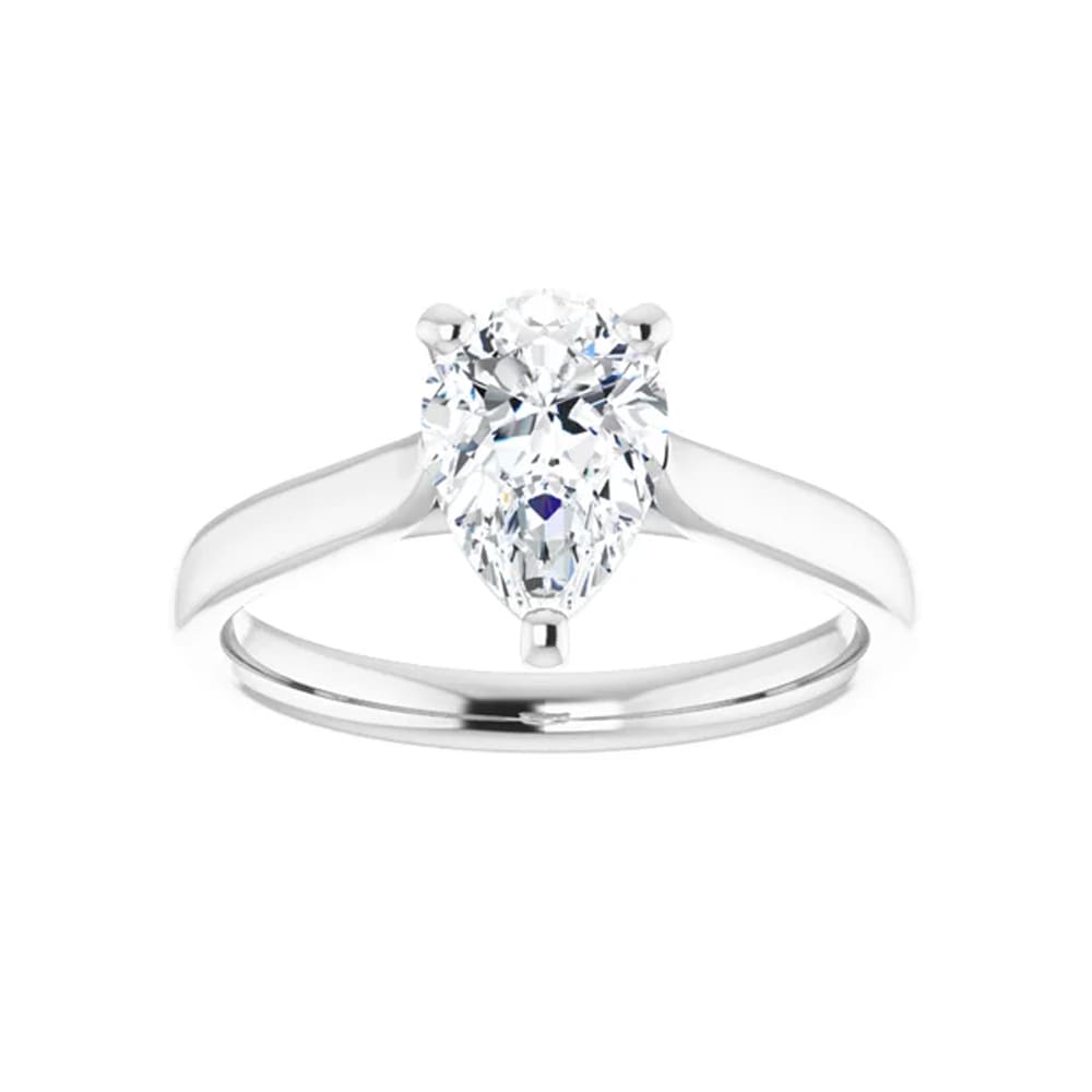 Pear solitaire engagement ring