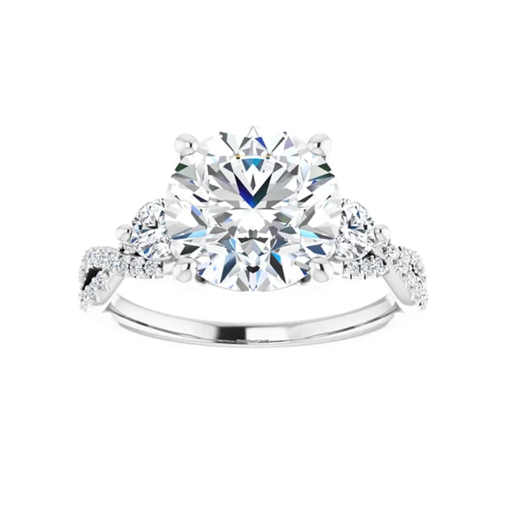 Twisted band solitaire engagement ring
