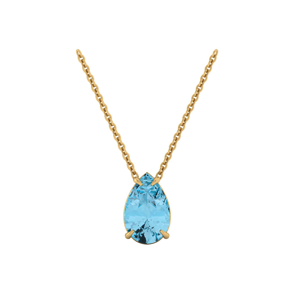 Solid Gold London Blue Topaz Necklace | Maya Magal London
