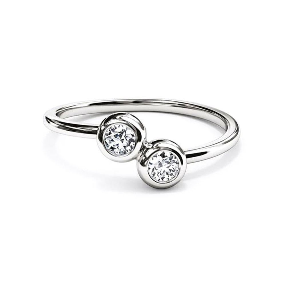 Petite Two stone bezel ring