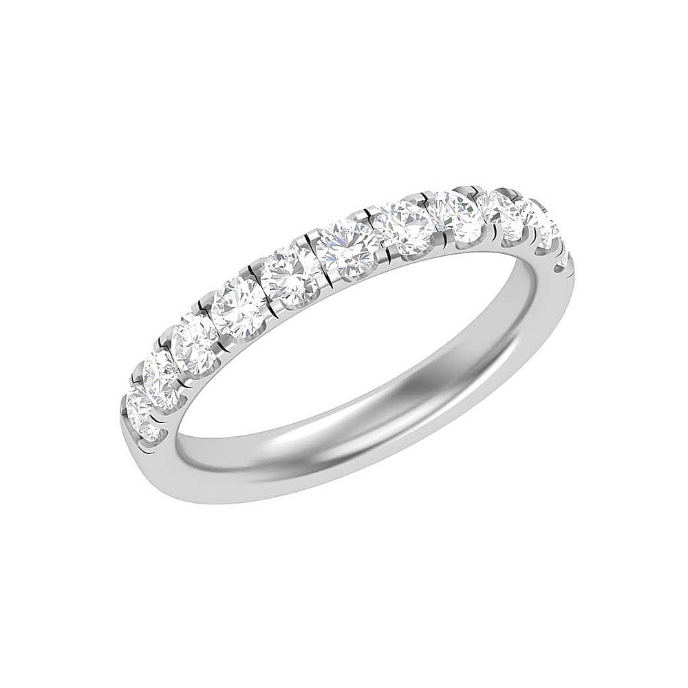 7 points Scalloped Pave Diamond Ring