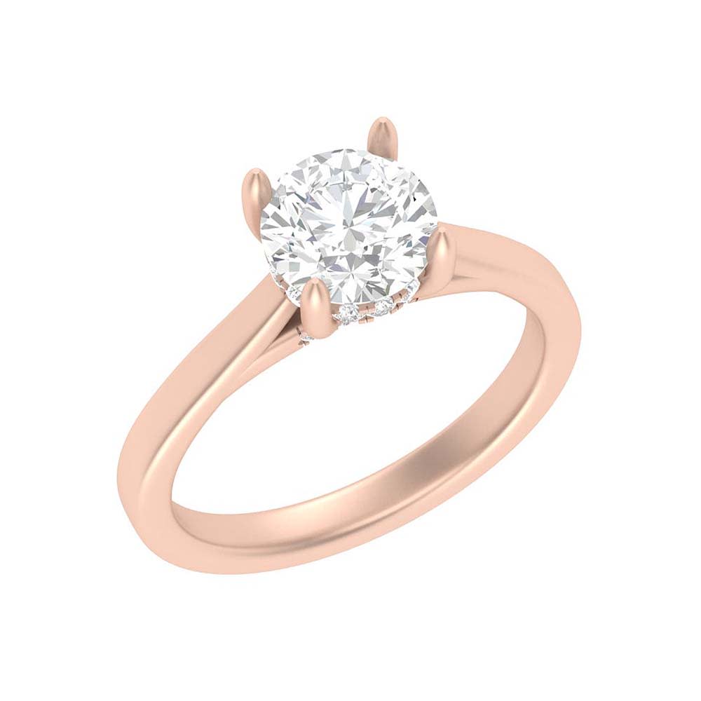 Round Lab Diamond With Hidden Halo