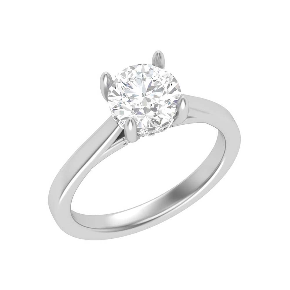 Round Lab Diamond With Hidden Halo