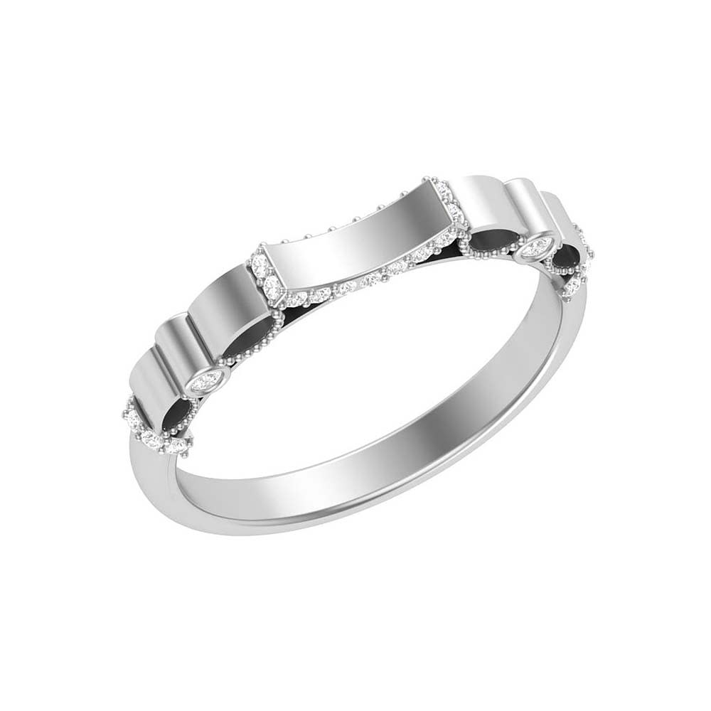 Curved Filigree Diamond band