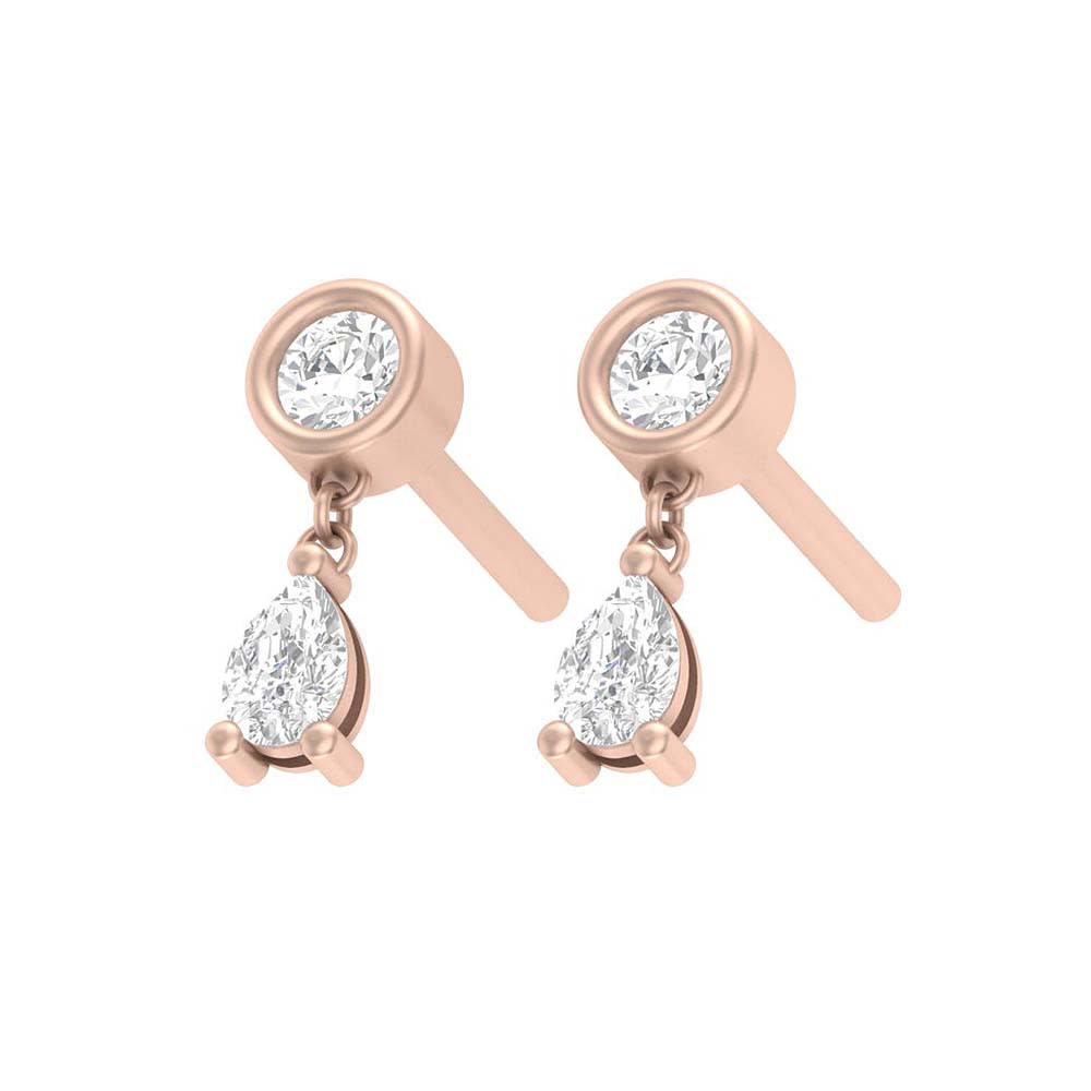 Elegant drop Lab diamond earrings