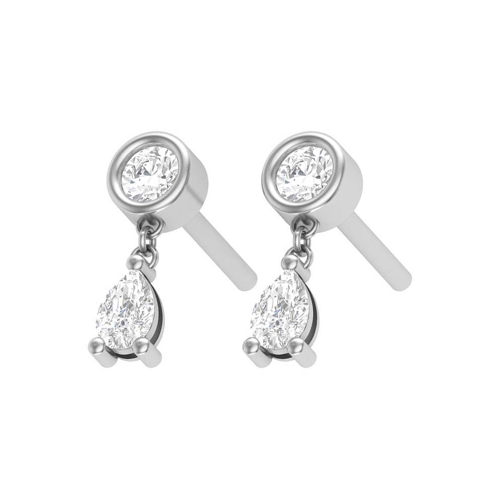 Elegant drop Lab diamond earrings