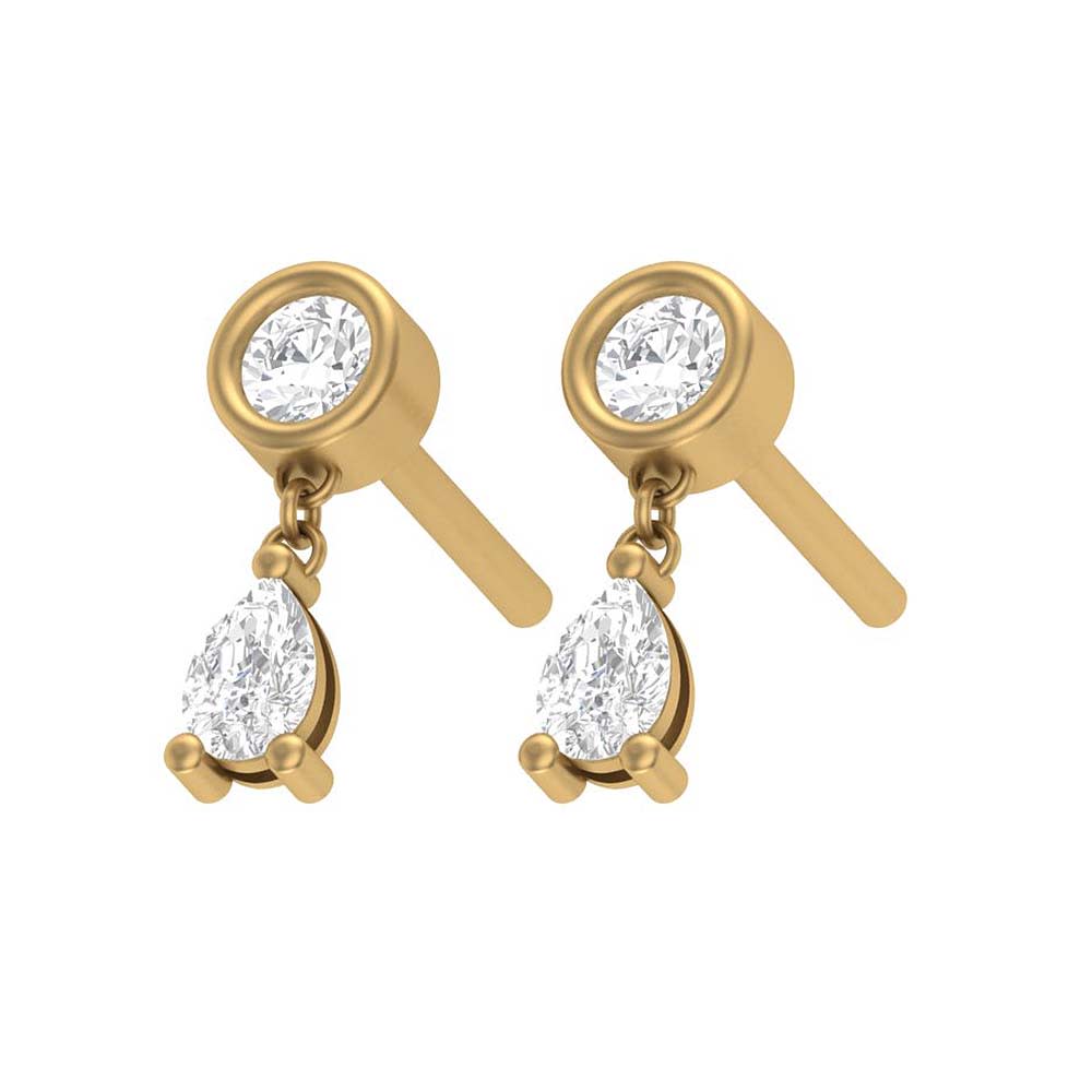 Elegant drop Lab diamond earrings