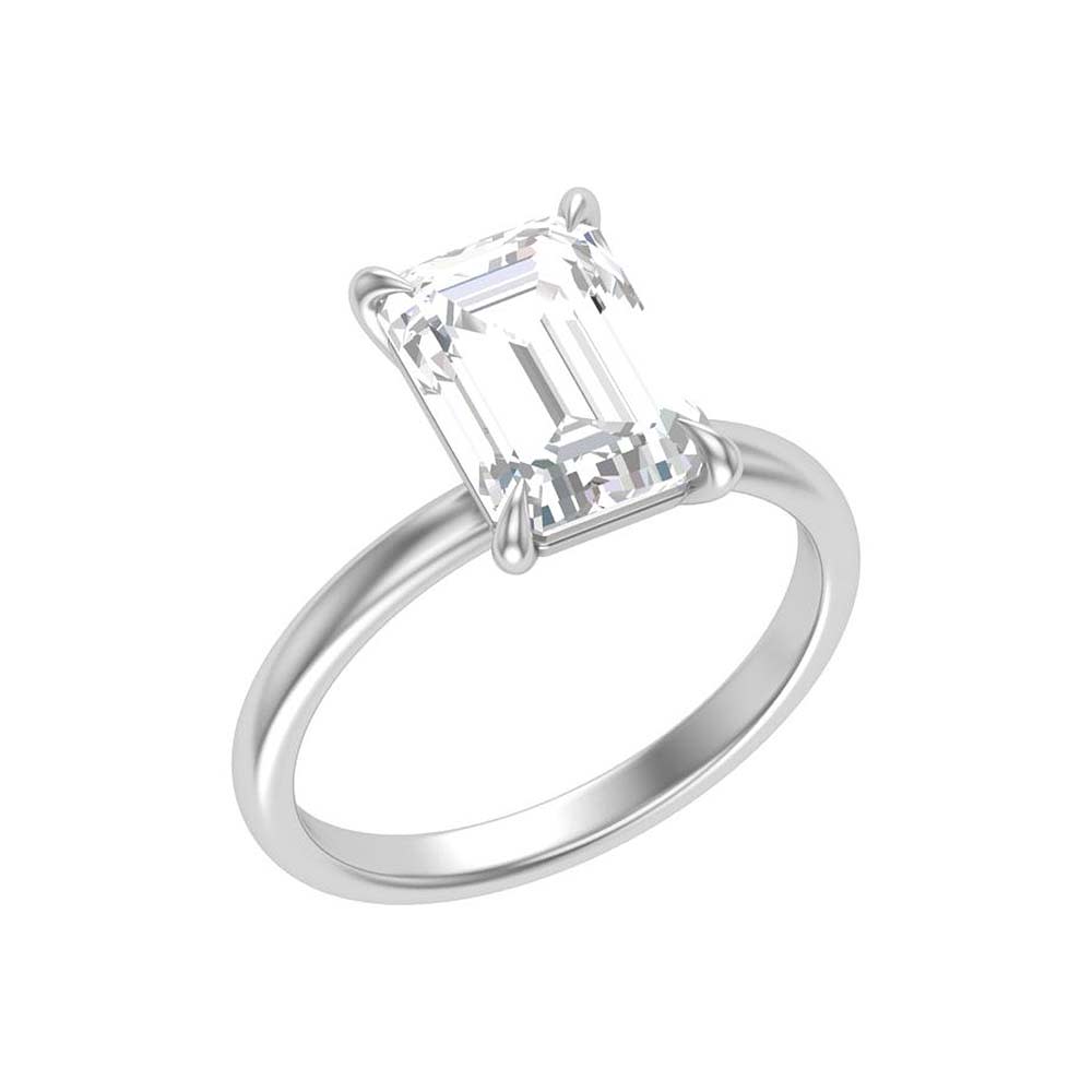4 Claw 3ct Emerald Cut Solitaire
