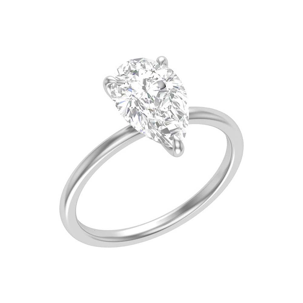 Mia  3 Claw 2ct Lab Pear Solitaire