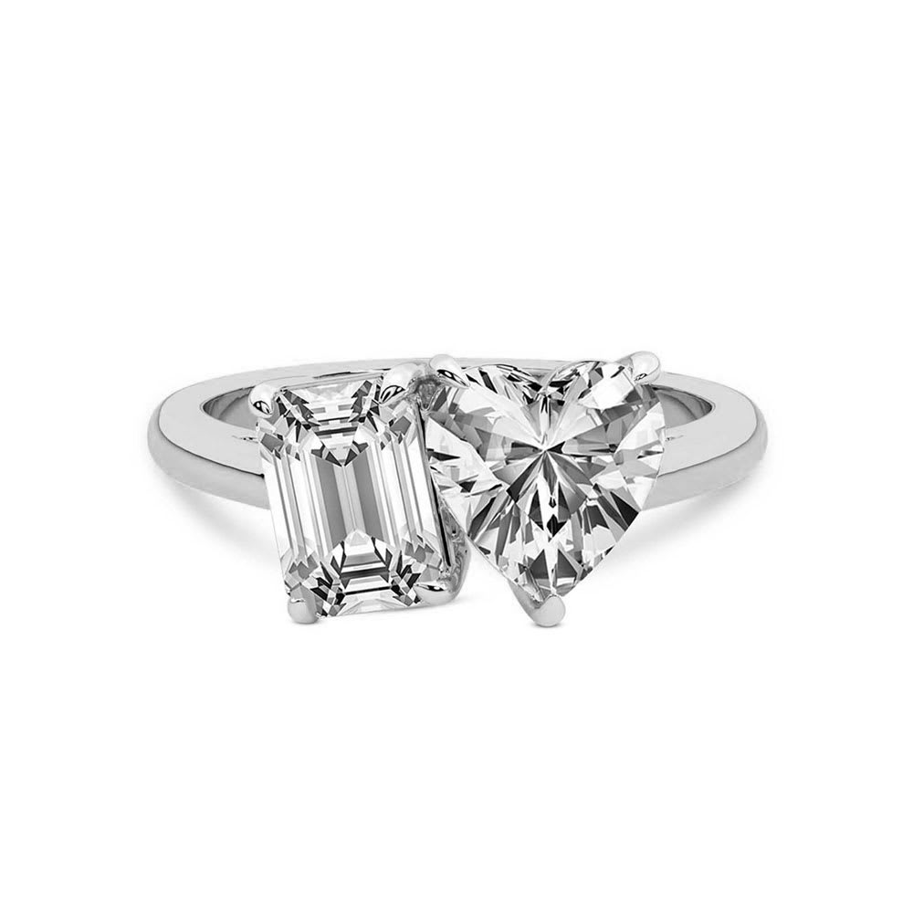 natural heart and emerald diamond ring