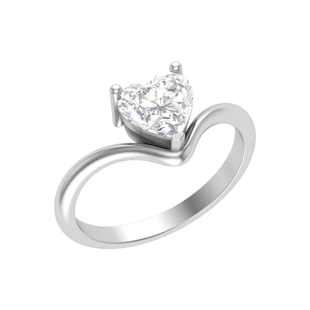 Floating heart lab grown diamond 1ct