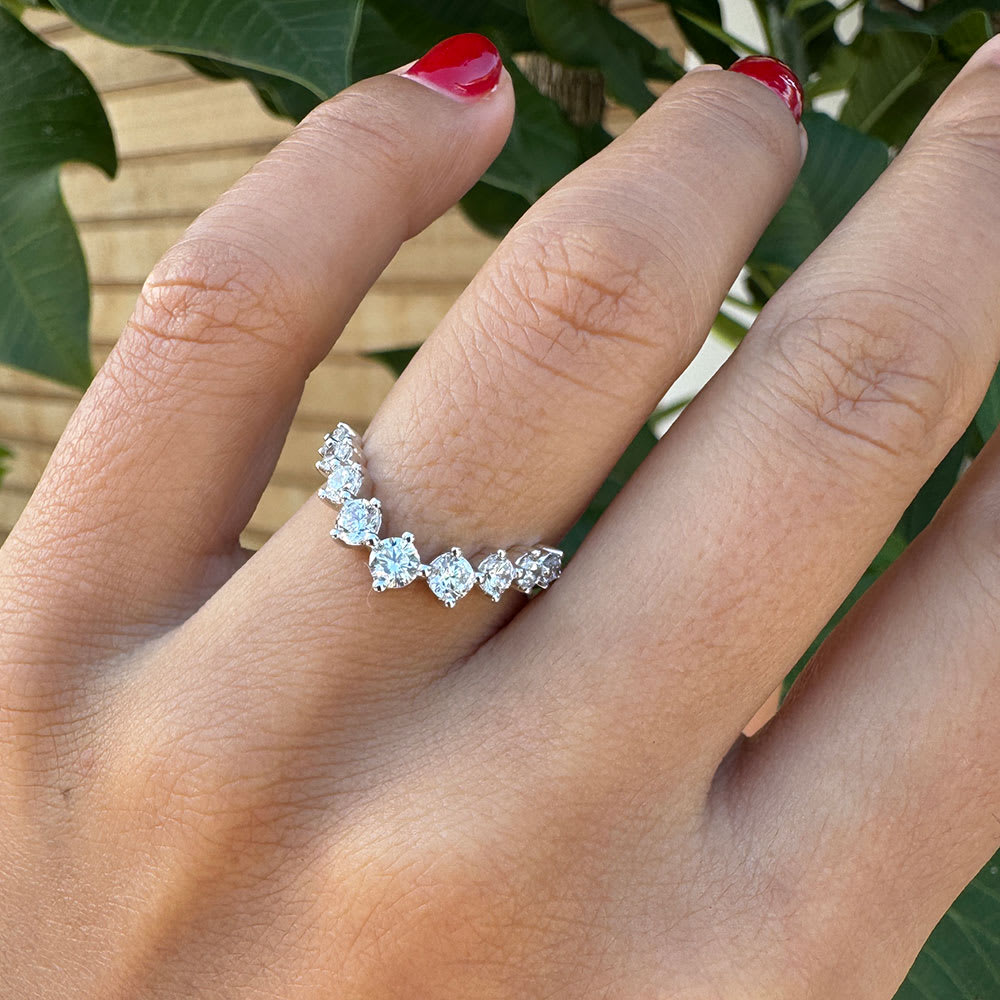 Round Diamond Wishbone Ring With Lab Diamonds