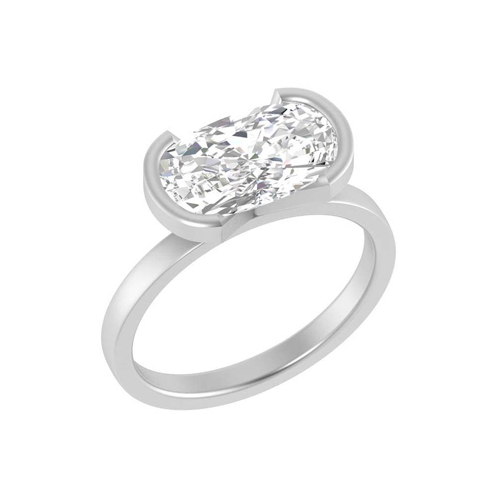 Elongated cushion Lab diamond and hidden hidden halo