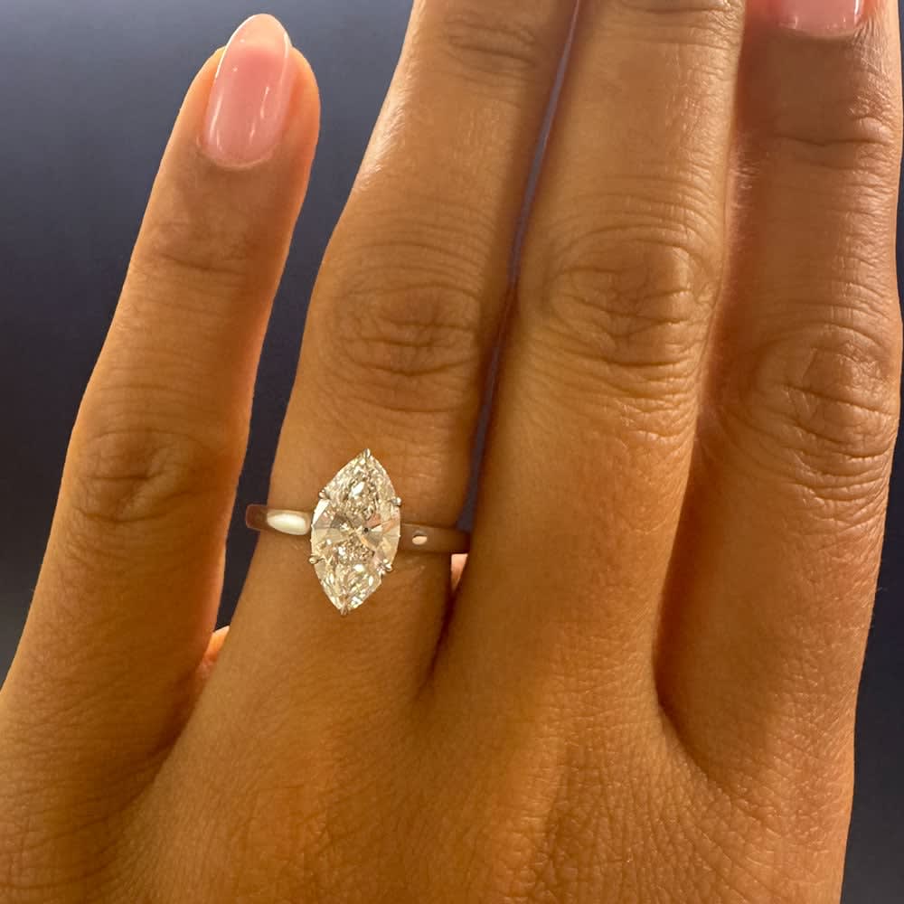 2 carat classic lab marquise with hidden halo