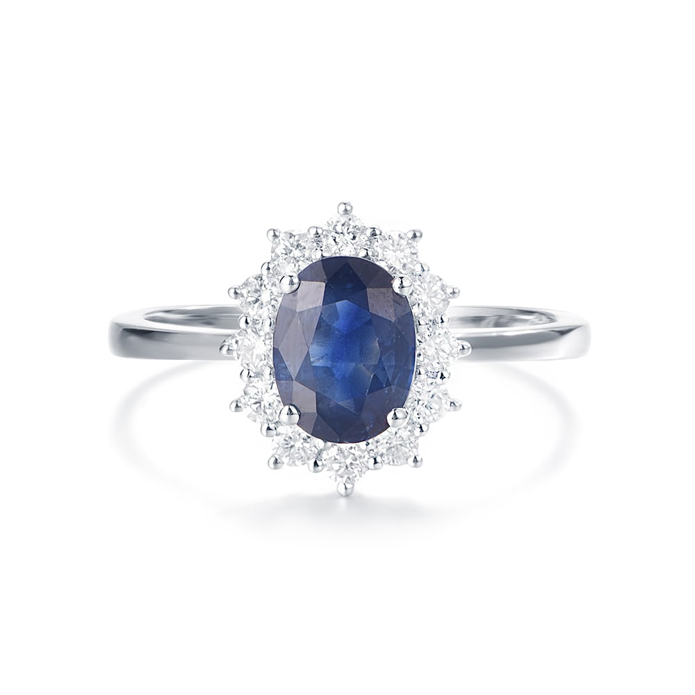 Oval Blue Saphhire Ring