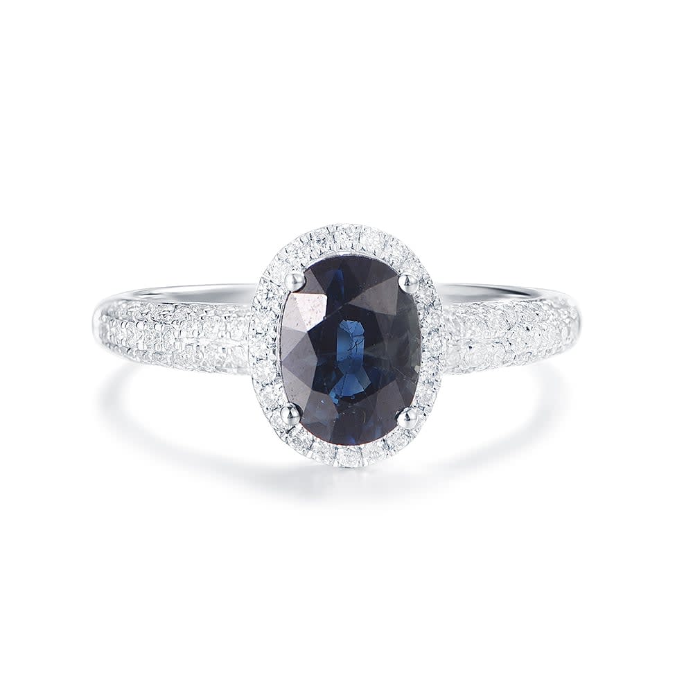 Sapphire On A Pave Band