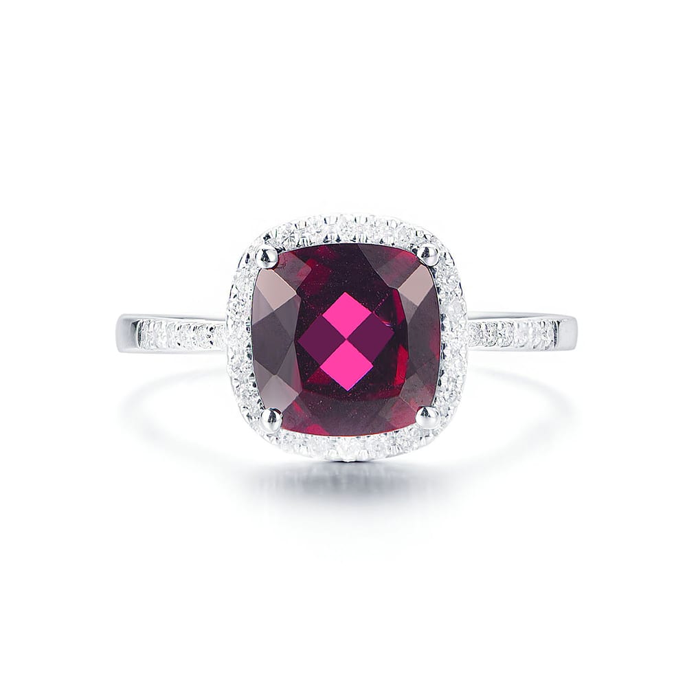 Cushion Cut Garnet Ring
