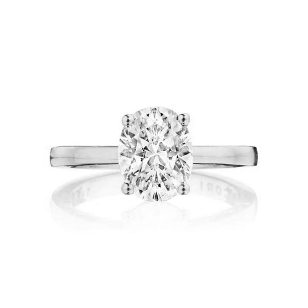 Oval Cut diamond engagement ring on a plain band | Temple & Grace AU