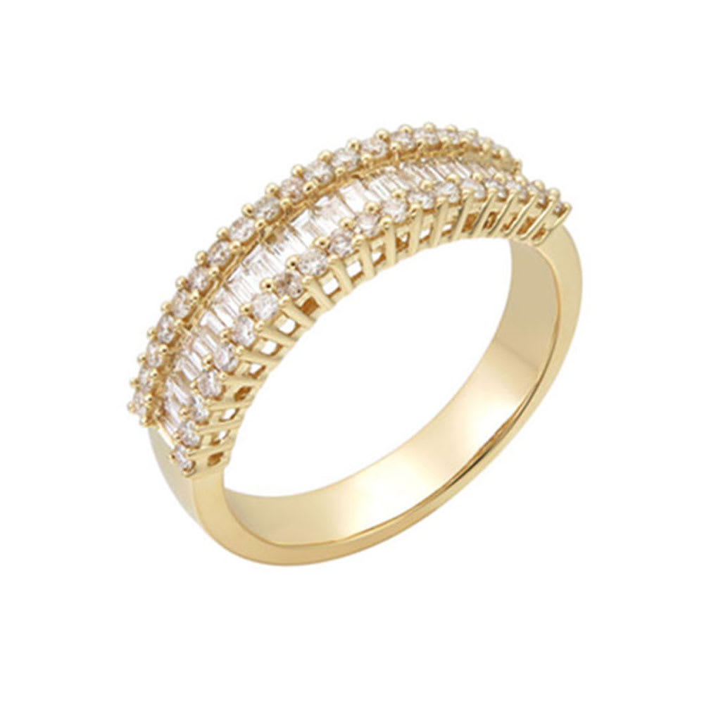 Baguette and Round stack ring 2124