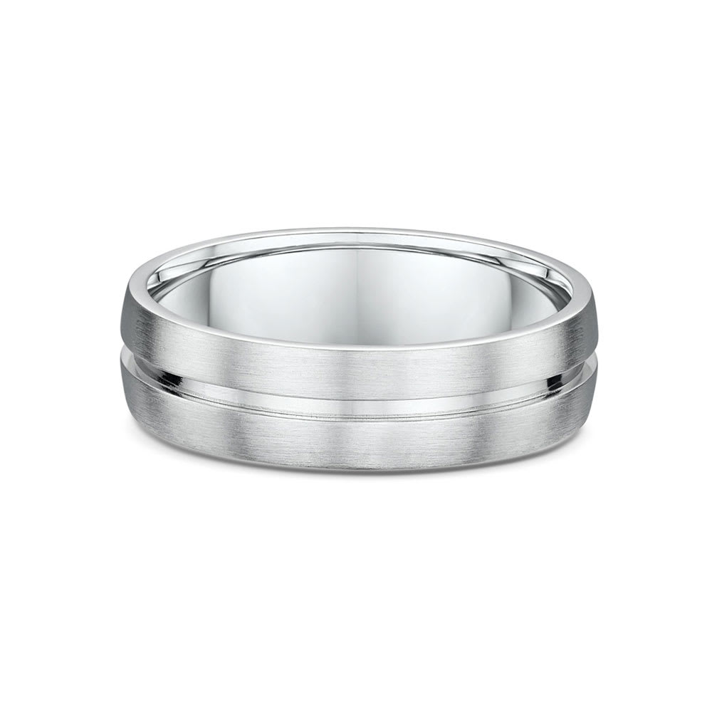 Centre Grooved Mens Wedding Ring
