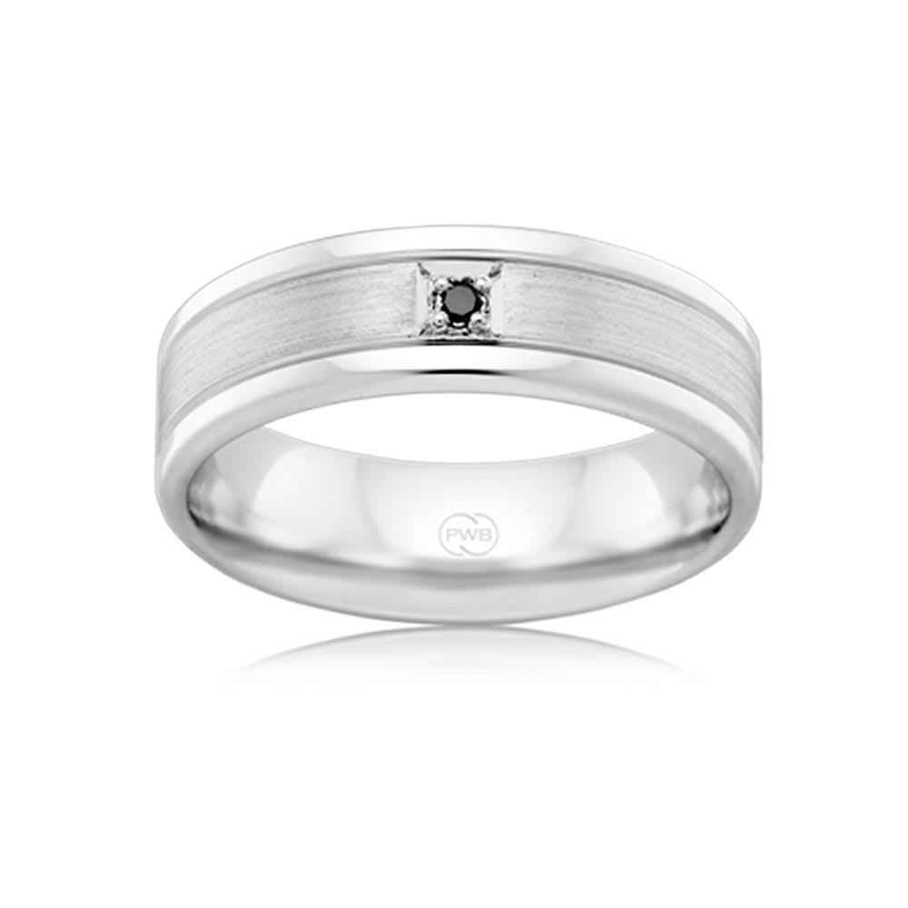 Black Diamond Mens wedding ring F4009