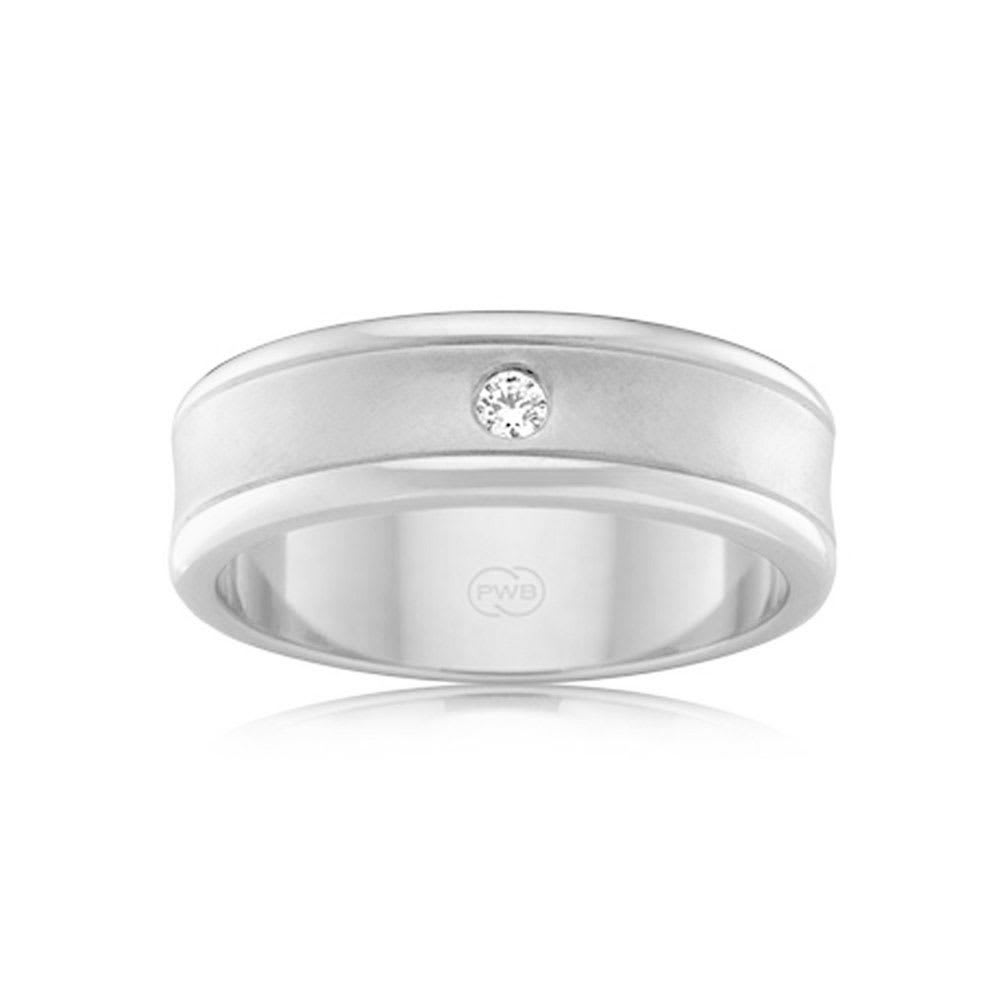 Drop set mens wedding ring WR3559